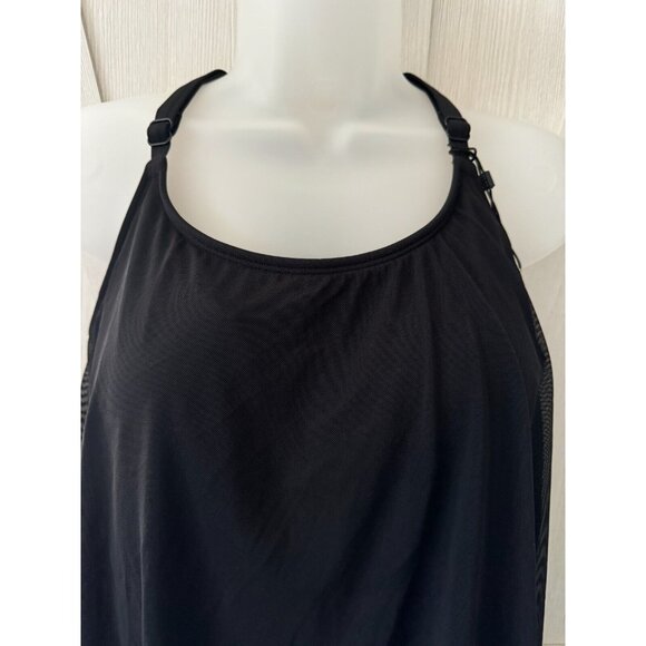 Coco Reef Handkerchief-Hem Sheer Black Flowing Tankini Racerback Top MANY SIZES - Picture 5 of 12
